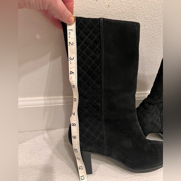 Aquatalia by Marvin K, Black Quilted Suede Mid-Calf 
Boot, Size 7.5 - Picture 4 of 16